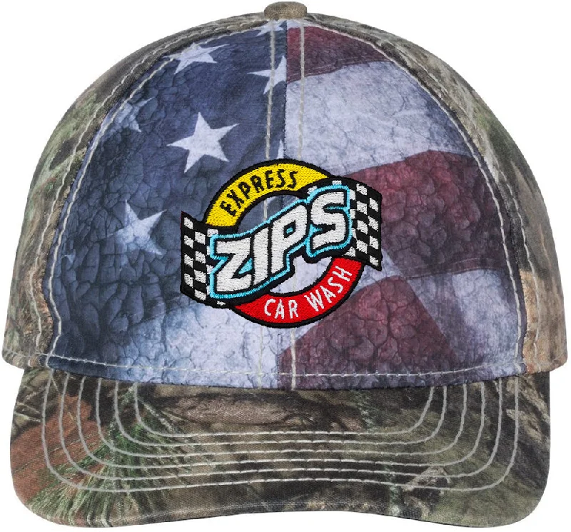 Outdoor Cap Camo with Flag Sublimated Front Panels Cap