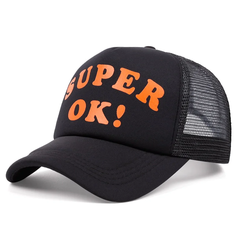 SUPER OK! Foam Trucker Hat - Fushia