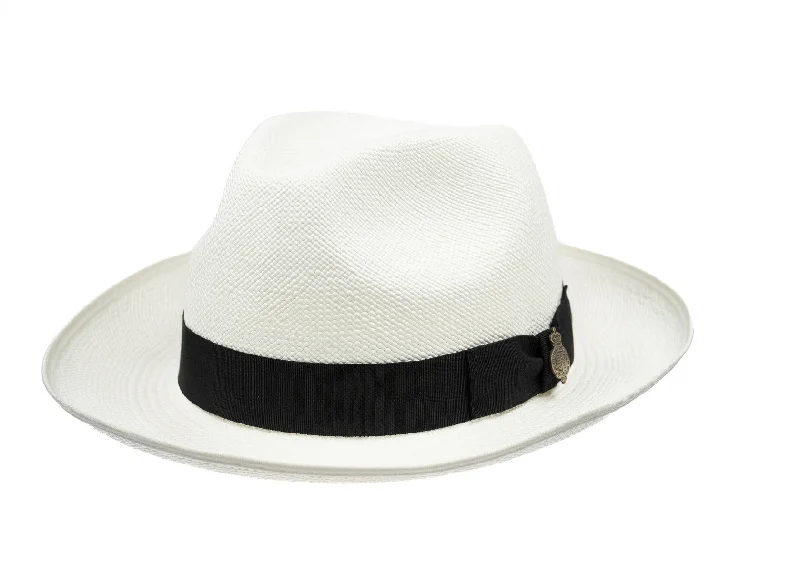 Superfine Preset Panama Hat With Black Band & Cream Binding