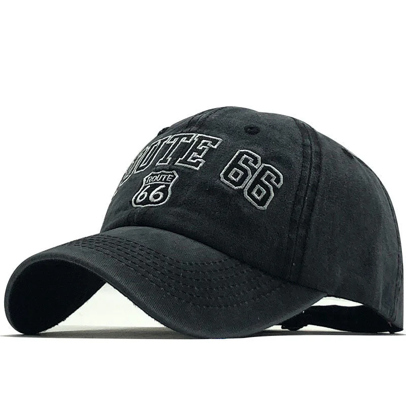 Washed Route 66 Baseball Hat - Fushia