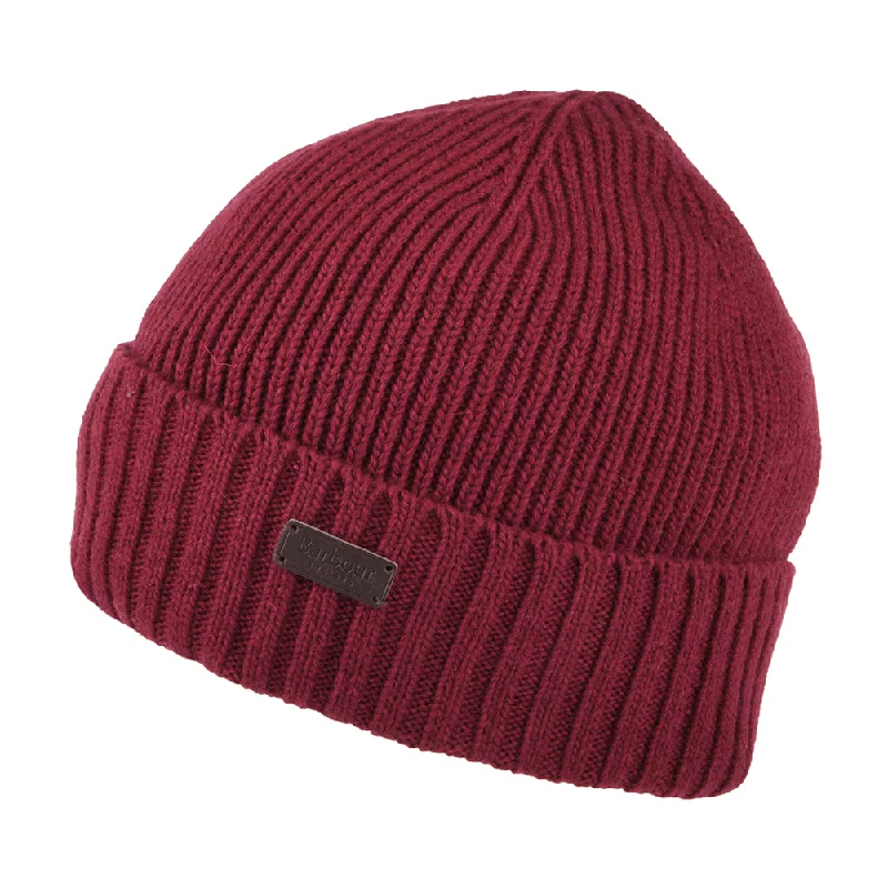 Barbour Hats Carlton Wool Blend Beanie Hat - Cranberry