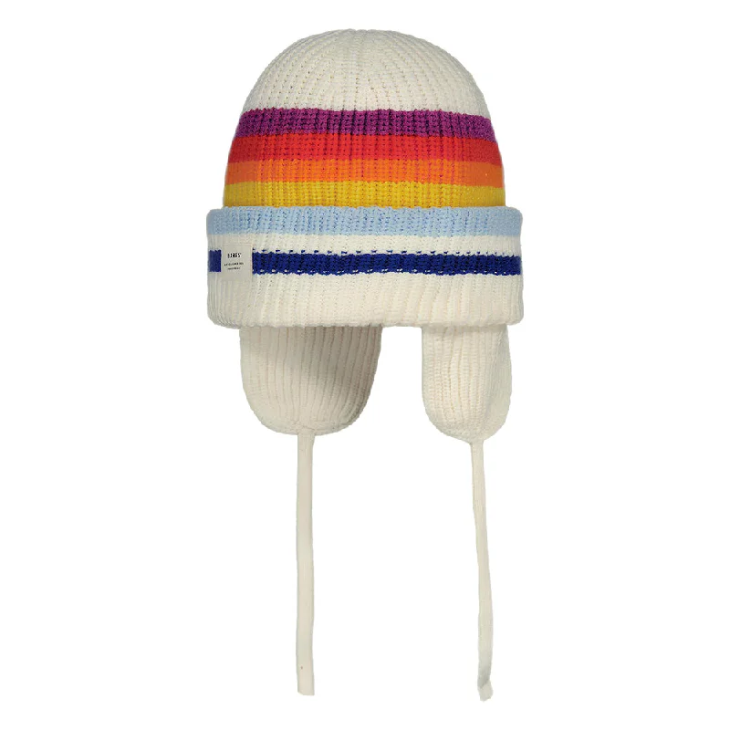 Barts Hats Falcony Beanie Hat With Earflaps - Cream-Multi