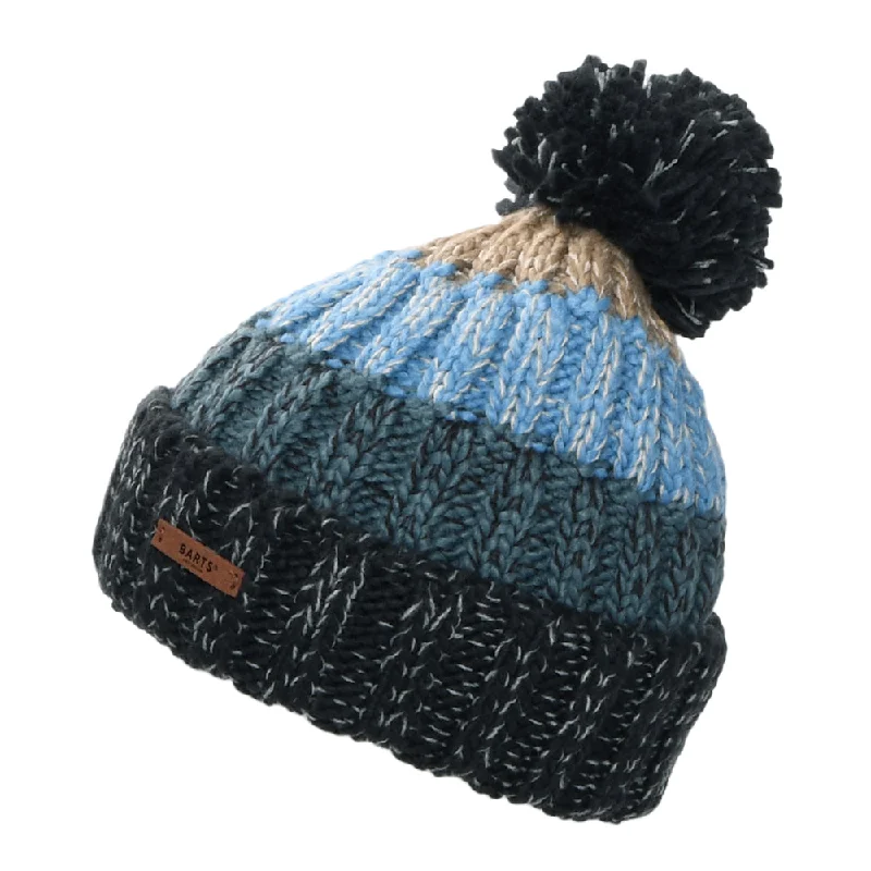 Barts Hats Wilhelm Bobble Hat - Navy-Blue-Taupe