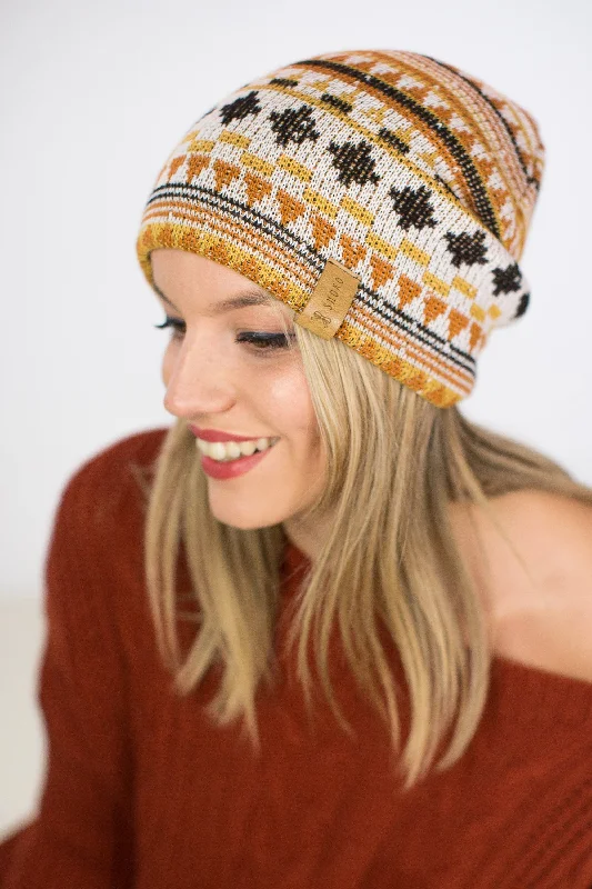 Beanie Hat To Go peruvian print