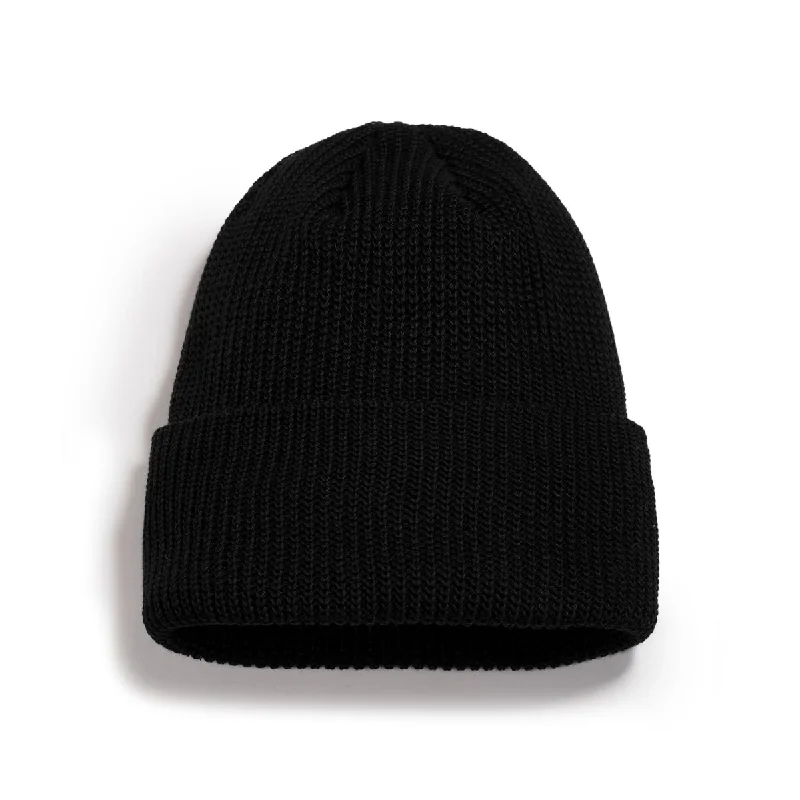 Black Fine Knit Beanie