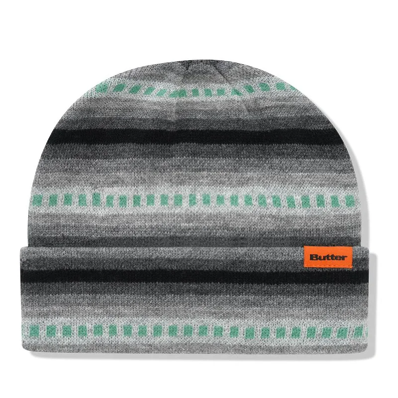 Butter Goods - Linear Cuff Beanie Grey/Seafoam