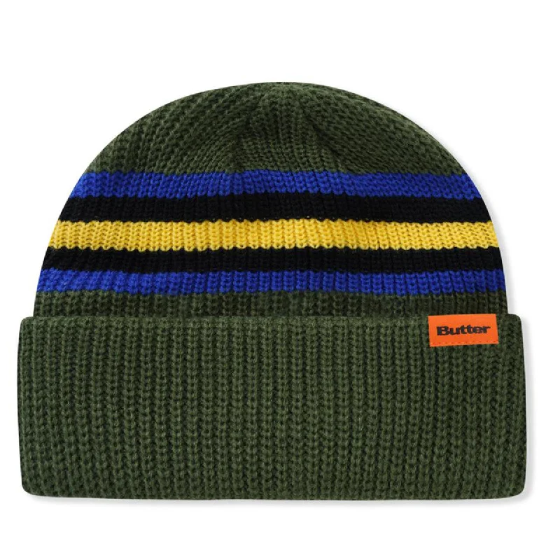 Butter Goods - Stripe Cuff Beanie Green