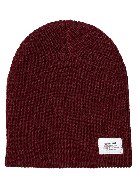 Compass Beanie - Burgundy