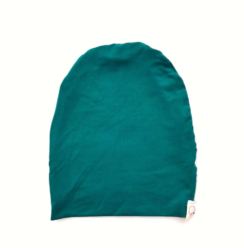 Dark Teal Bamboo Slouchy Beanie