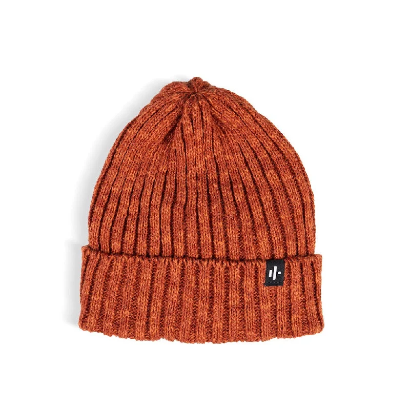 Effected Linen Cotton Watchcap Beanie in Burnt Orange