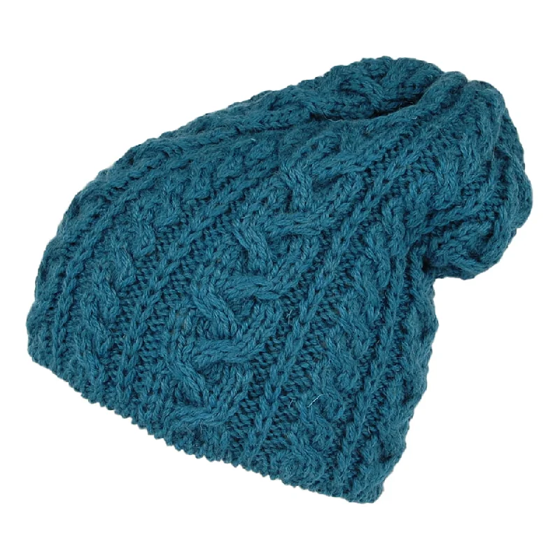 Highland 2000 English Wool Oversized Beanie Hat - Teal