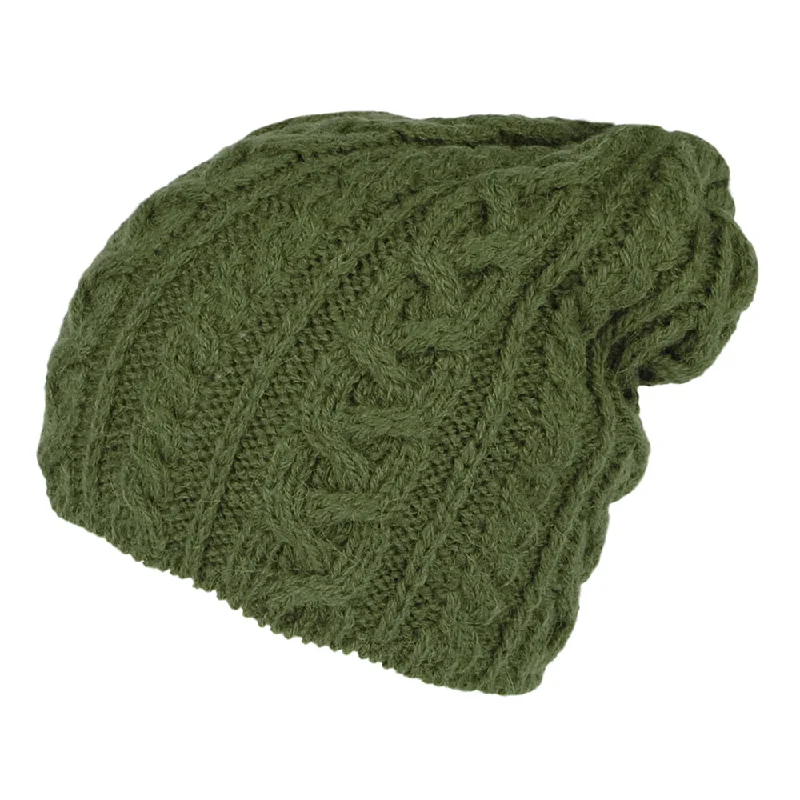 Highland 2000 Super Soft Alpaca Wool Slouch Oversized Beanie Hat - Olive