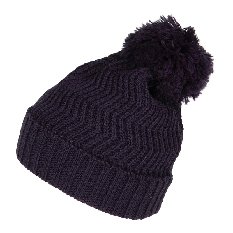 Highland 2000 Zigzag Bobble Hat - Navy Blue