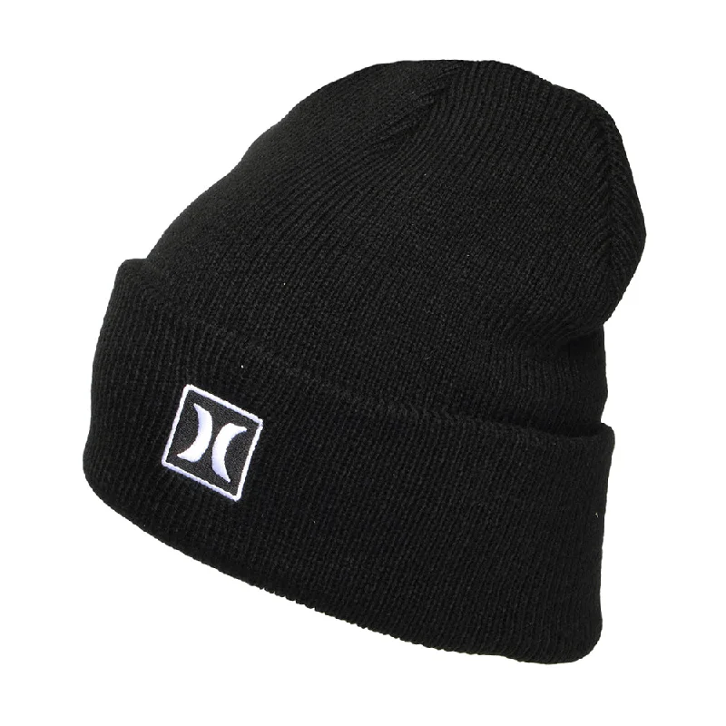 Hurley Hats Square Icon Cuff 2.0 Beanie Hat - Black