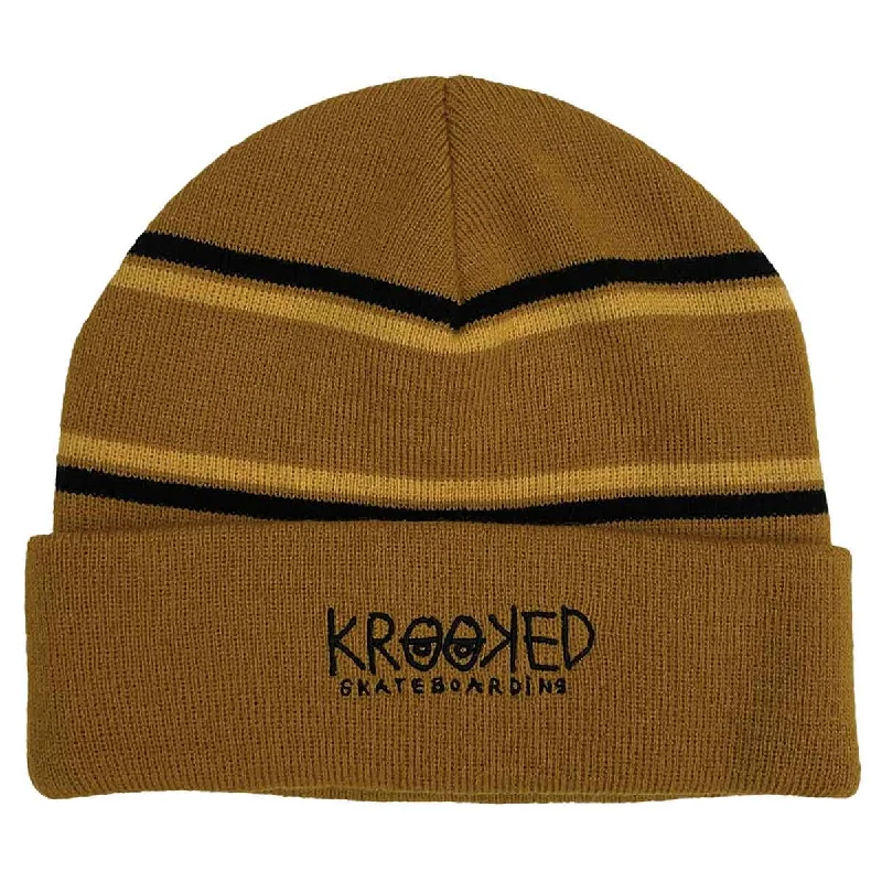 Krooked - Krooked Eyes Cuff Beanie Natural/Gold/Black