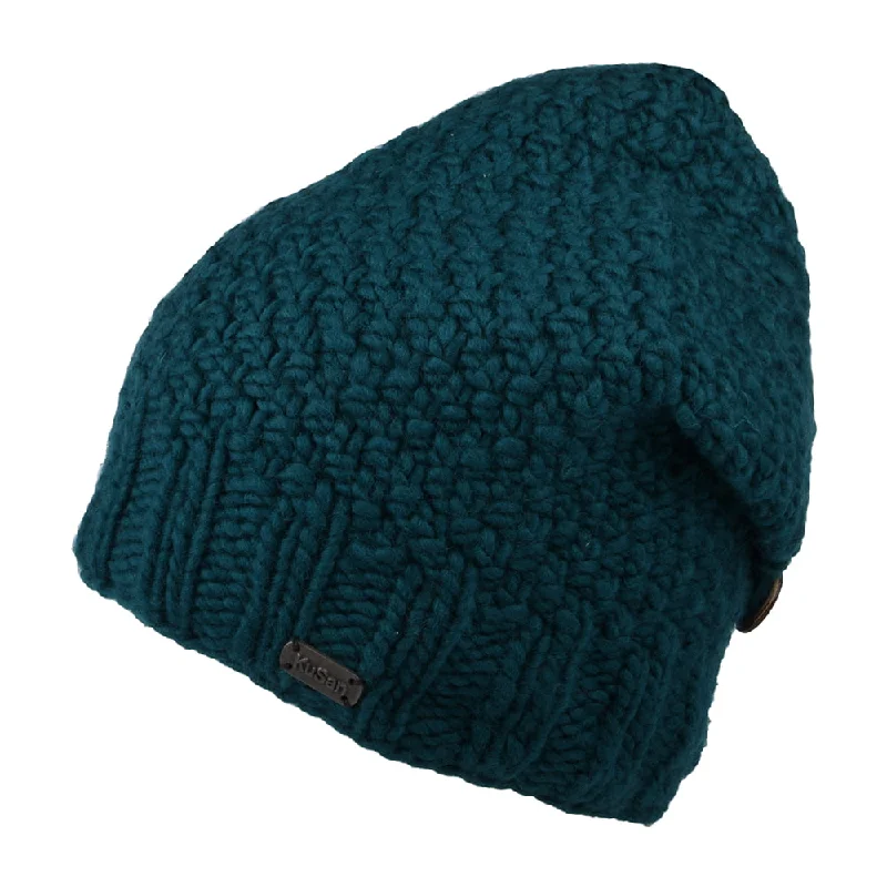 Kusan Button Down Beanie Hat - Teal