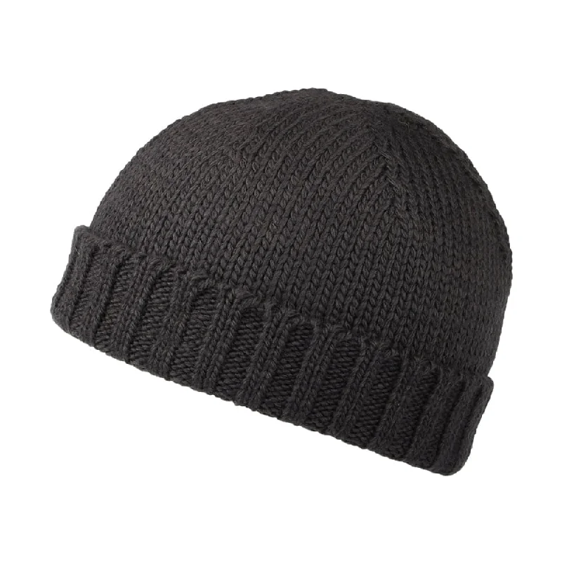 Kusan Merino Wool Fisherman Beanie Hat - Charcoal