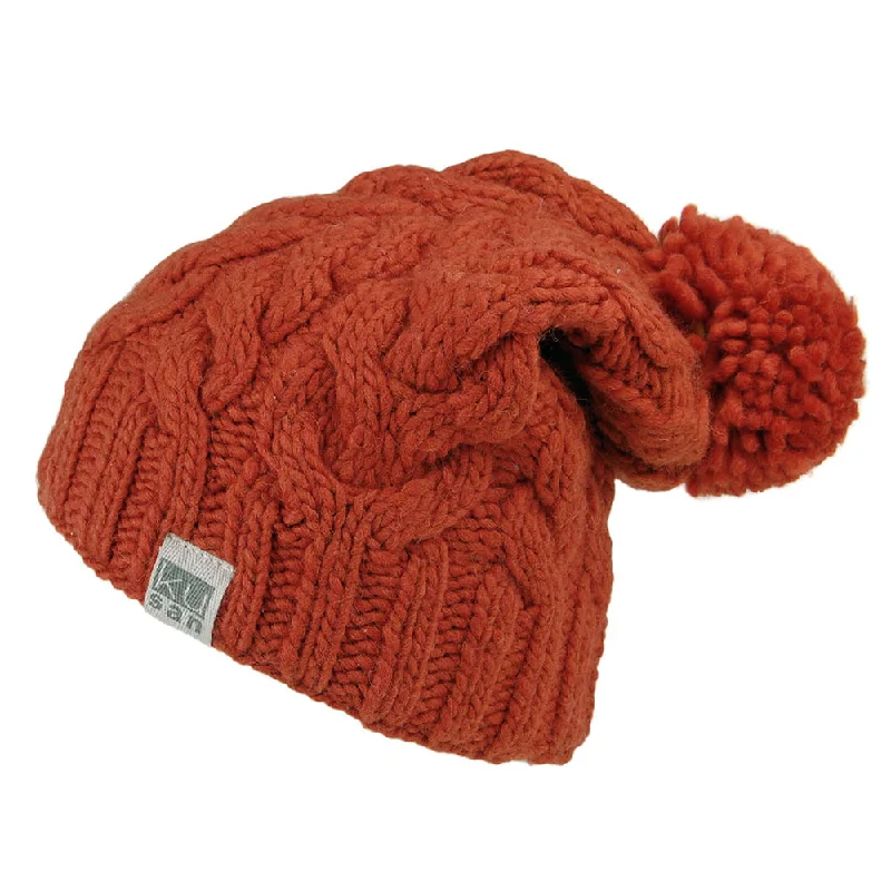 Kusan Oversized Bobble Hat - Burnt Orange