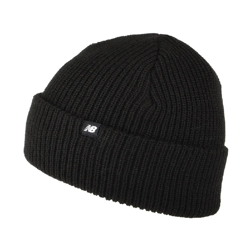 New Balance Hats Rib Knit Fisherman Beanie Hat - Black