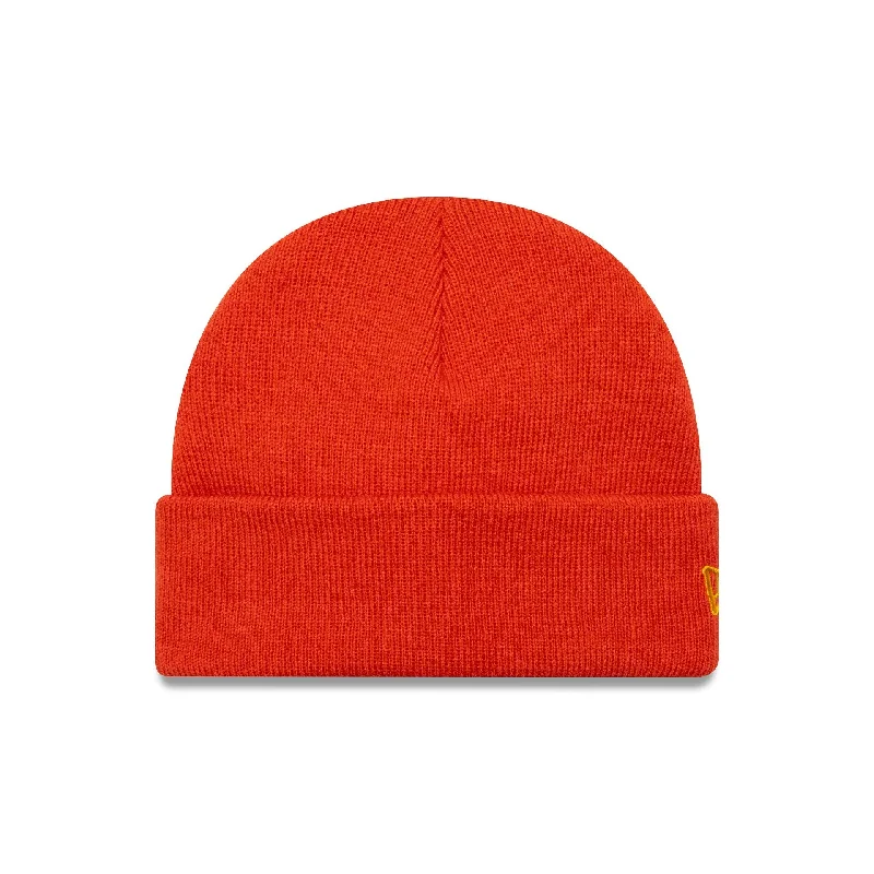 New Era Dark Orange Short Cuff Knit Beanie Hat