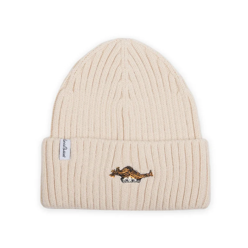 Pippi Embroidered Beanie Adult - Beige