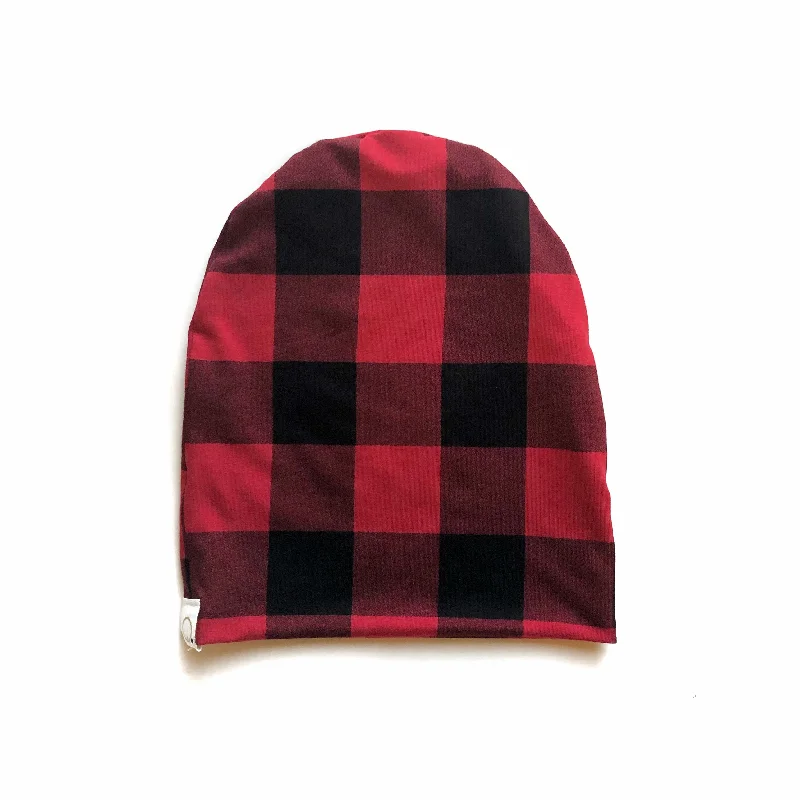 Plaid Bamboo Slouchy Beanie