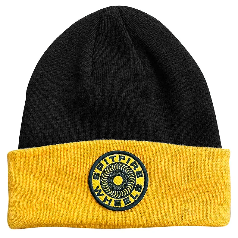 Spitfire - Classic 87 Swirl Patch Cuff Beanie Black/Gold