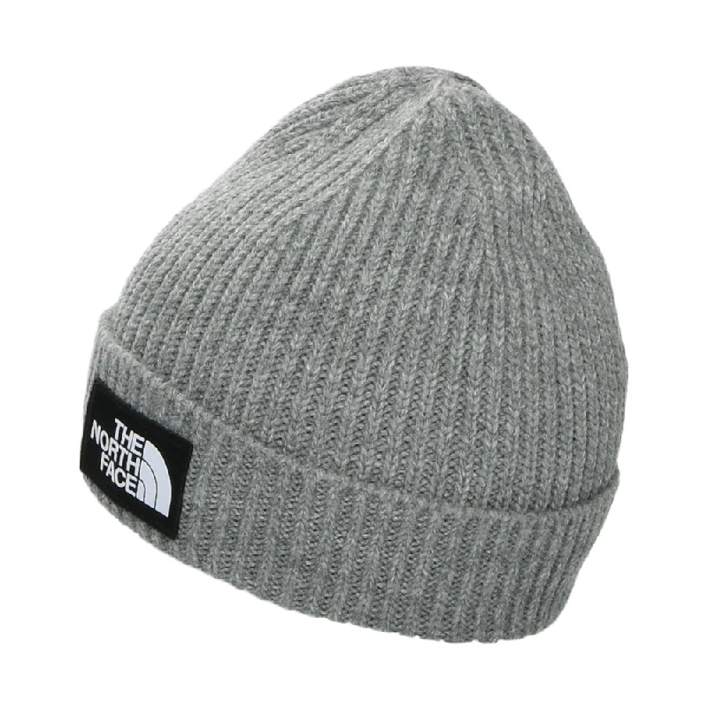 The North Face Hats Kids TNF Box Logo Cuffed Beanie Hat - Mid Grey